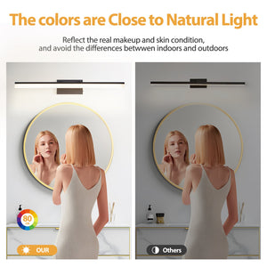 English Elm 32 LED 32 Inch Modern Bathroom Vanity Light Black Metal LED Wall Sconce 1170 Lumen 2700-6000K W2312P374929