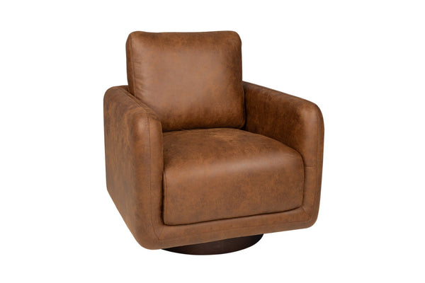 English Elm 360-degree Swivel Boucle Accent Chair with Sculptural Frame for Modern Living Rooms B089P416562