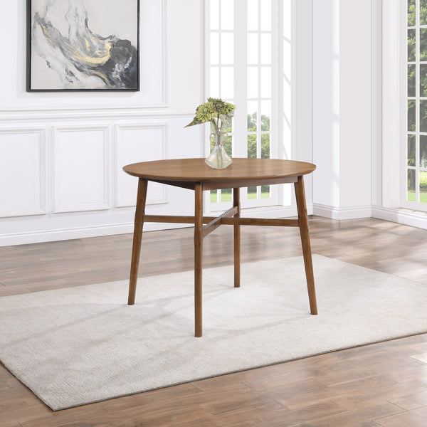 English Elm Steve Silver - Oslo Round Counter Table in Dark Brown Wood with Hairpin Legs, Knife Edge Top, Seats Four Comfortably B081P157023