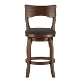 Homelegance By Top-Line Beckham Swivel 24-inch Brown Counter Height Barstool Dark Grey Rubberwood