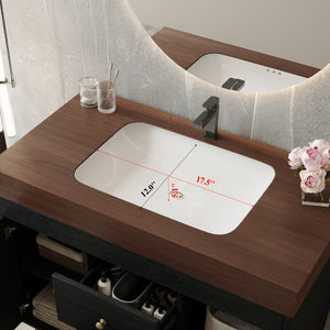 English Elm 36" Freestanding Bathroom Vanity Sintered Stone Top Ceramic Sink Stainless Steel Legs Black,Gold,Walnut,White W3136S00073