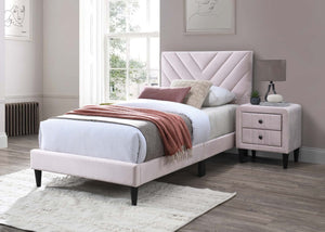English Elm Twin Velvet Bed With Adjustable Headboard - Luxurious Comfort, Stylish Design & Easy Assembly Options B089P240516-GIGA