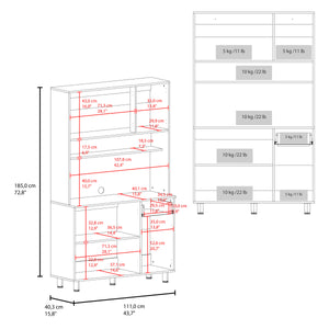 English Elm Everly Glass Front Double Door Wall Cabinet for Kitchen Display and Storage B128S00238