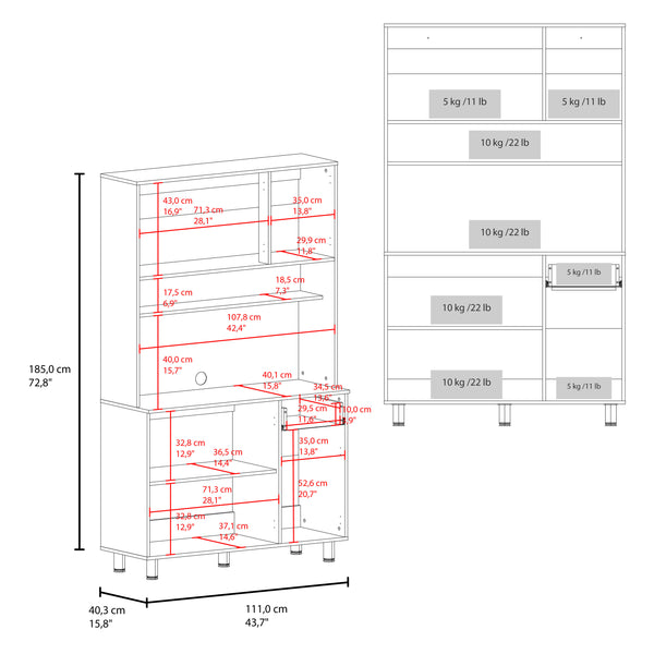 English Elm Everly Glass Front Double Door Wall Cabinet for Kitchen Display and Storage B128S00238