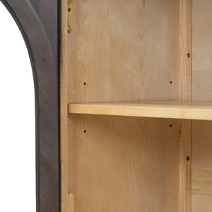 English Elm Trexm Arched Glass Door Buffet Sideboard Oak Veneer Storage Cabinet for Dining Room Espresso XW000021AAP-2026