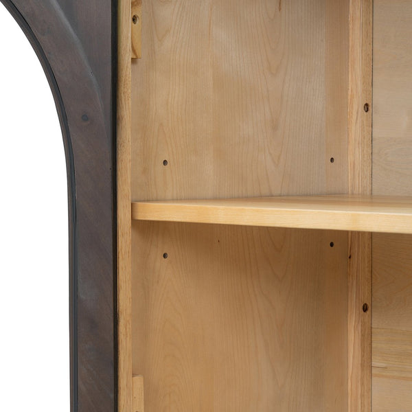 English Elm Trexm Arched Glass Door Buffet Sideboard Oak Veneer Storage Cabinet for Dining Room Espresso XW000021AAP-2026