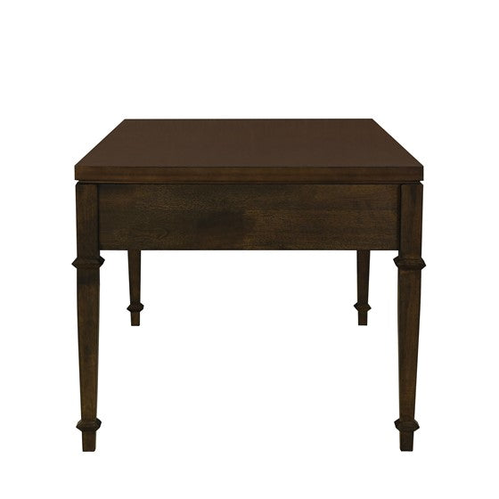 English Elm Fluted Coffee Table with 2 Drawers – Classic Fluted Wood Veneer Design, Antique Brass Knobs, Coastal Charm Brown 26 L x 48 W x 8 H B035P148427