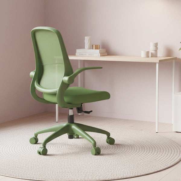 English Elm Ergonomic Mesh Back Task Chair with Flip Armrests High Density Foam Seat 500lb Capacity Green W5280P464455