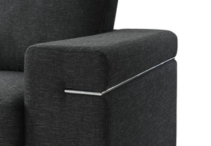 English Elm Giuliana Woven Fabric Accent Chair with Chrome Arms and Brushed Steel Legs B2749P413371