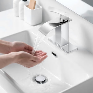 English Elm Single Handle Bathroom Faucet - Sleek Stainless Steel Chrome Lavatory Sink Upgrade With Easy Install T3177P388147-GIGA