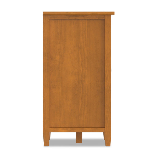 English Elm Warm Shaker Pine Buffet Cabinet with 12 Bottle Wine Rack and Drawer Storage B136P439013