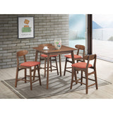 English Elm Tovya Brown and Orange Pub Stool With Built-In Footrest (Set Of 2)