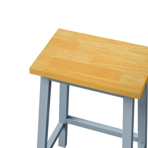 English Elm K&k 53 Inch Kitchen Island Set with Bar Stools Power Outlet Drop Leaf and Storage Grey-Blue N707S003007G