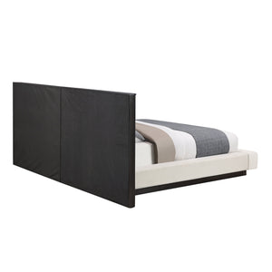 English Elm Clayten Eastern King Bed Linen Upholstered Headboard Espresso Wood Base Tailored B2756S00001