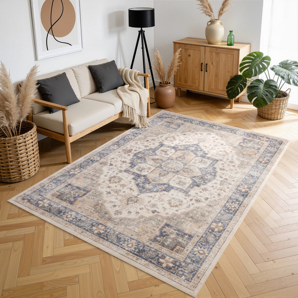English Elm Premier Low Pile Ivory Area Rug Large Format Neutral Flatweave for Living Rooms B186P479389