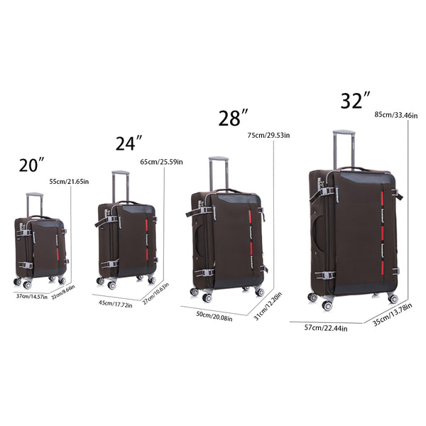 English Elm Softside Expandable Spinner Luggage Set Four Piece Lightweight Travel Collection Coffee T3292P343882