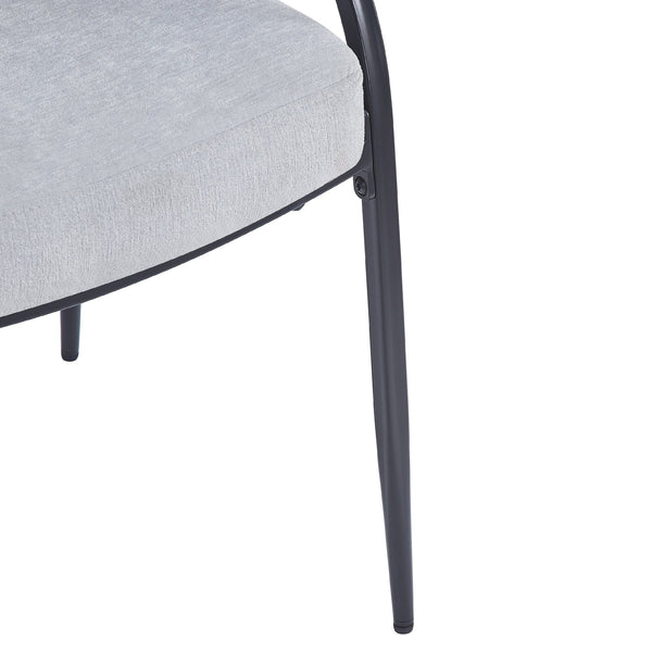 English Elm Upholstered Gray Fabric Dining Chair Set of Two with Sleek Metal Legs Modern Style N768P184752L