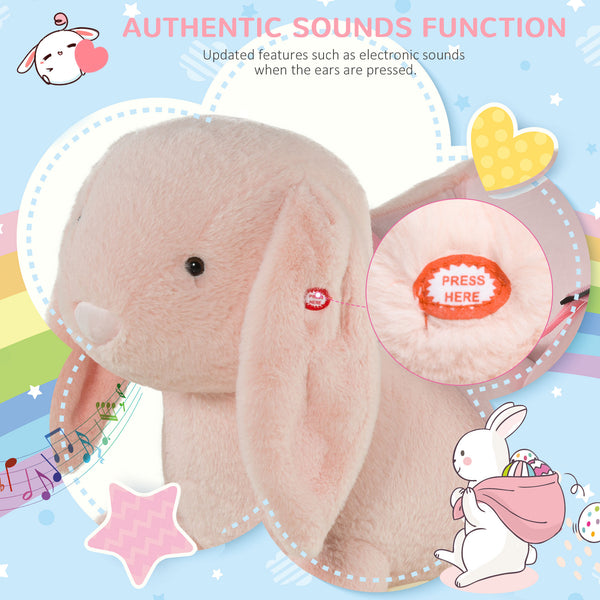 English Elm Qaba Bunny Rocker Toddler Ride on with Velvet Plush Carrot Toy and Realistic Sounds W2225P217686