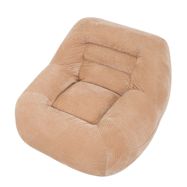 English Elm Corduroy Faux Fur Mini Cloud Couch Plush Bean Bag Seat for Dorm Bedroom Lounge Pink W3975P437946