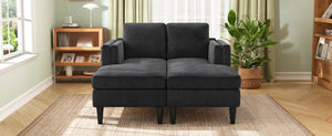 English Elm Swivel Barrel Accent Chair Chenille Tufted Round Club Seat for Living Room Lounge Black N719S002310B