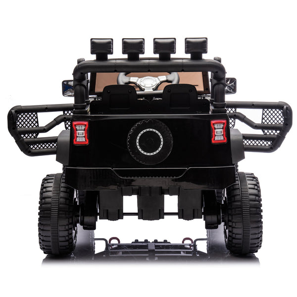 English Elm 24v Kids Electric Ride on Car with Parental Remote Dual Motors and Four Wheel Suspension Black W1578P208321