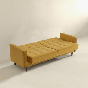 English Elm Ashcroft Furniture - Benara Yellow Velvet Sleeper Sofa