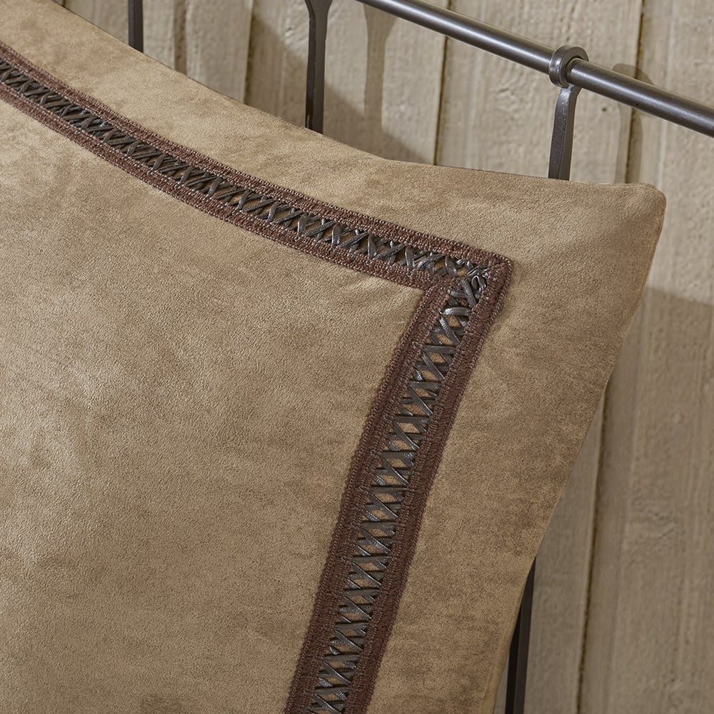 JLA Home Woolrich - Euro Hadley Plaid Euro Sham in Cozy Spun Fabric — Plush Blue & Taupe Plaid, Flange Edge, Machine Washable WR11-082