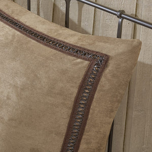 JLA Home Woolrich - Euro Hadley Plaid Euro Sham in Cozy Spun Fabric — Plush Blue & Taupe Plaid, Flange Edge, Machine Washable WR11-082