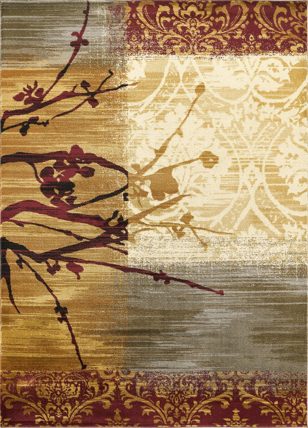 English Elm Joy Bohemian Abstract Nature Motif Area Rug Earthy Terracotta Sage Living Room B186P452312