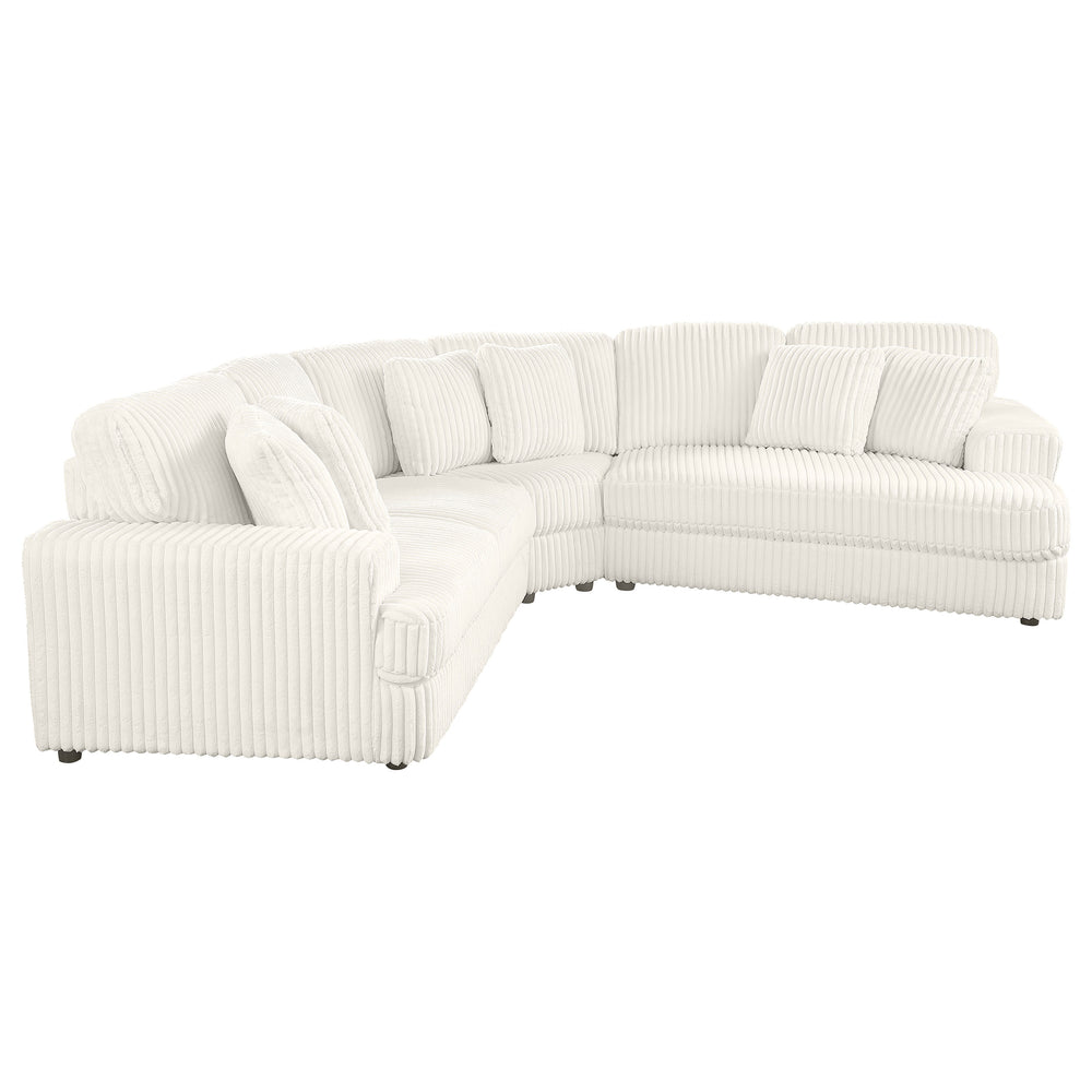 English Elm Langford Corduroy Sectional Sofa Plush L-shaped Seating for Cozy Living Rooms B062S01488