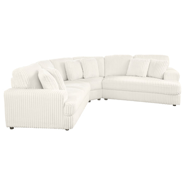 English Elm Langford Corduroy Sectional Sofa Plush L-shaped Seating for Cozy Living Rooms B062S01488
