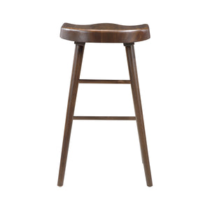 English Elm Brown Acacia Wood Pub Height Dining Set with Saddle Stools and Industrial Metal Accents B011S02268