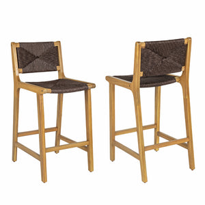 English Elm Christopher Knight Home® - Acacia Wood Outdoor Armless Barstool Set Of 2 - Stylish Teak Finish For Coastal Patio Charm N772P265278T
