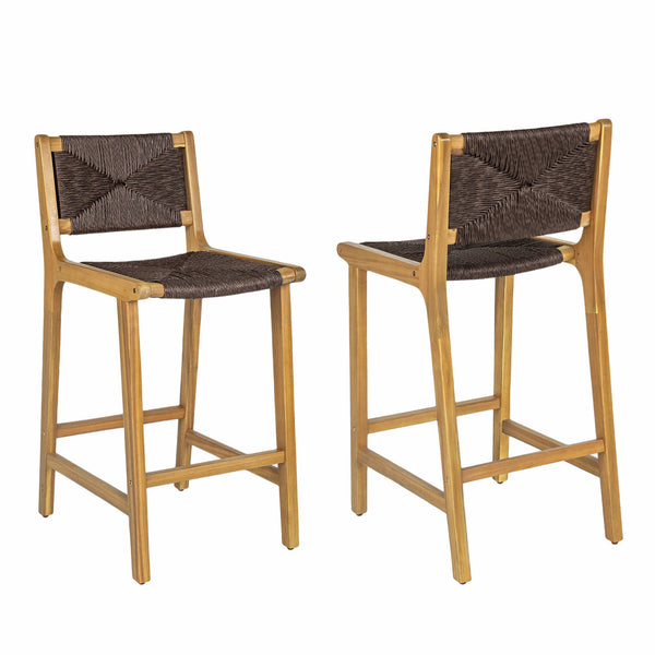 English Elm Christopher Knight Home® - Acacia Wood Outdoor Armless Barstool Set Of 2 - Stylish Teak Finish For Coastal Patio Charm N772P265278T