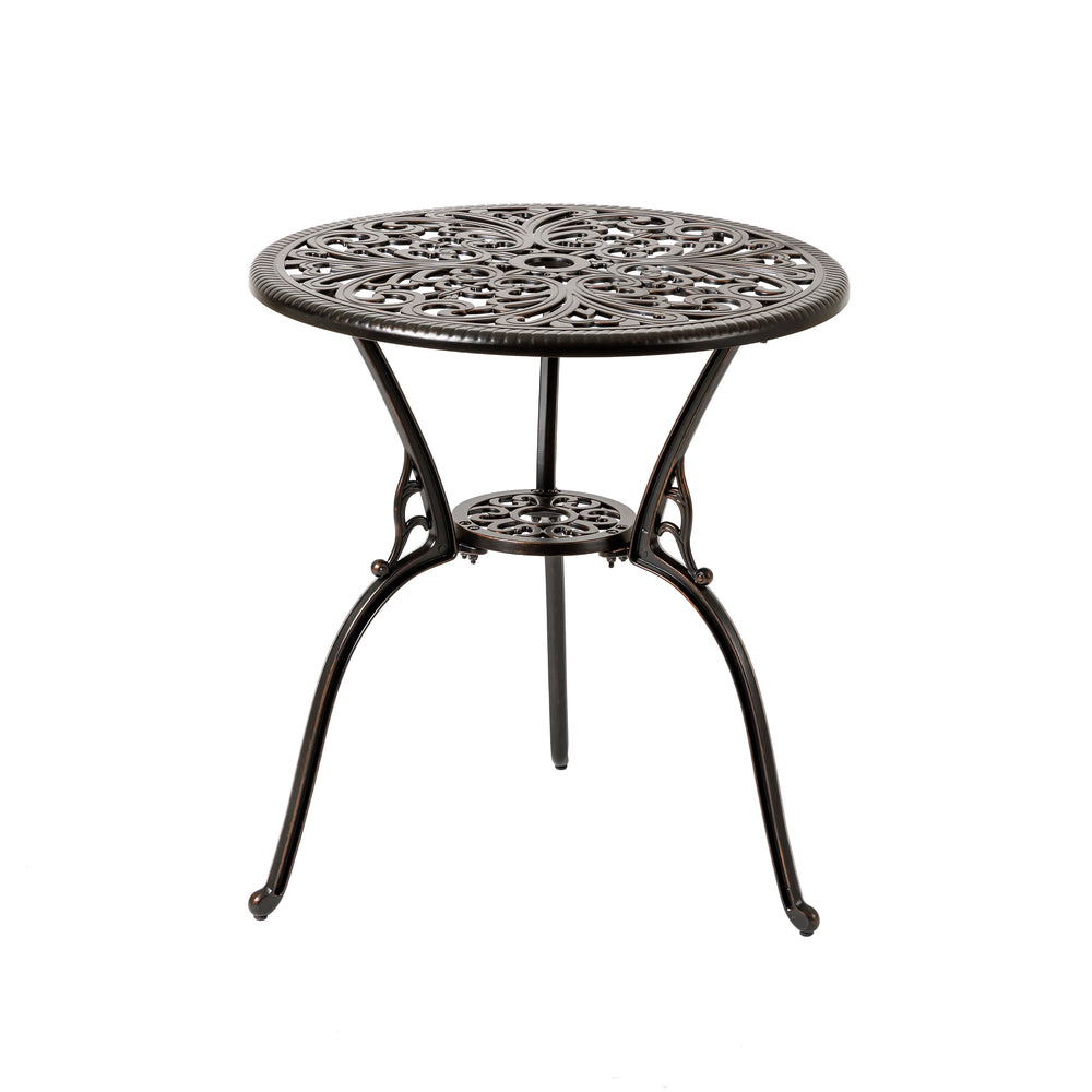 English Elm Vigo Outdoor Accent Table Powder Coated All Weather Patio Balcony Square Side N776P381211C