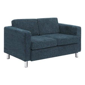 OSP Home Furnishings Pacific Contemporary Loveseat with Chrome Barrel Legs for Modern Apartment Living PAC52-S76