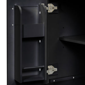 English Elm 24"Bathroom Luxurious Space-Saving Vanity with Ceramic Sink, Solid Wood Frame, Soft-Close Doors and Storage Black N729P183716B