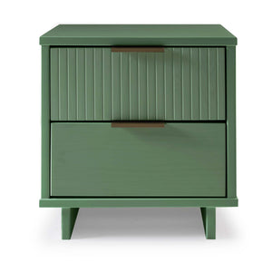 English Elm Granville 18" Sage Green Nightstand With 2 Drawers, Glam Gold Accents & Modern Wood Design B365P398528