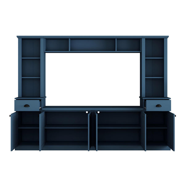 English Elm Minimalist Modular Wall Unit Four Piece Entertainment System Fits Tvs up to 75 Inches SD000031AAC