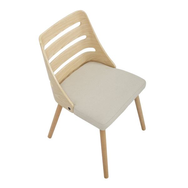 English Elm Dining/accent Chair Solid Wood Tapered Legs Cream Upholstery Mid-century Modern Seating B202P471340