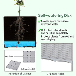 English Elm Outsunny 2-Piece Self-Watering Raised Garden Bed With Legs – Perfect For Flowers, Herbs & Veggies! W2225P174438-GIGA