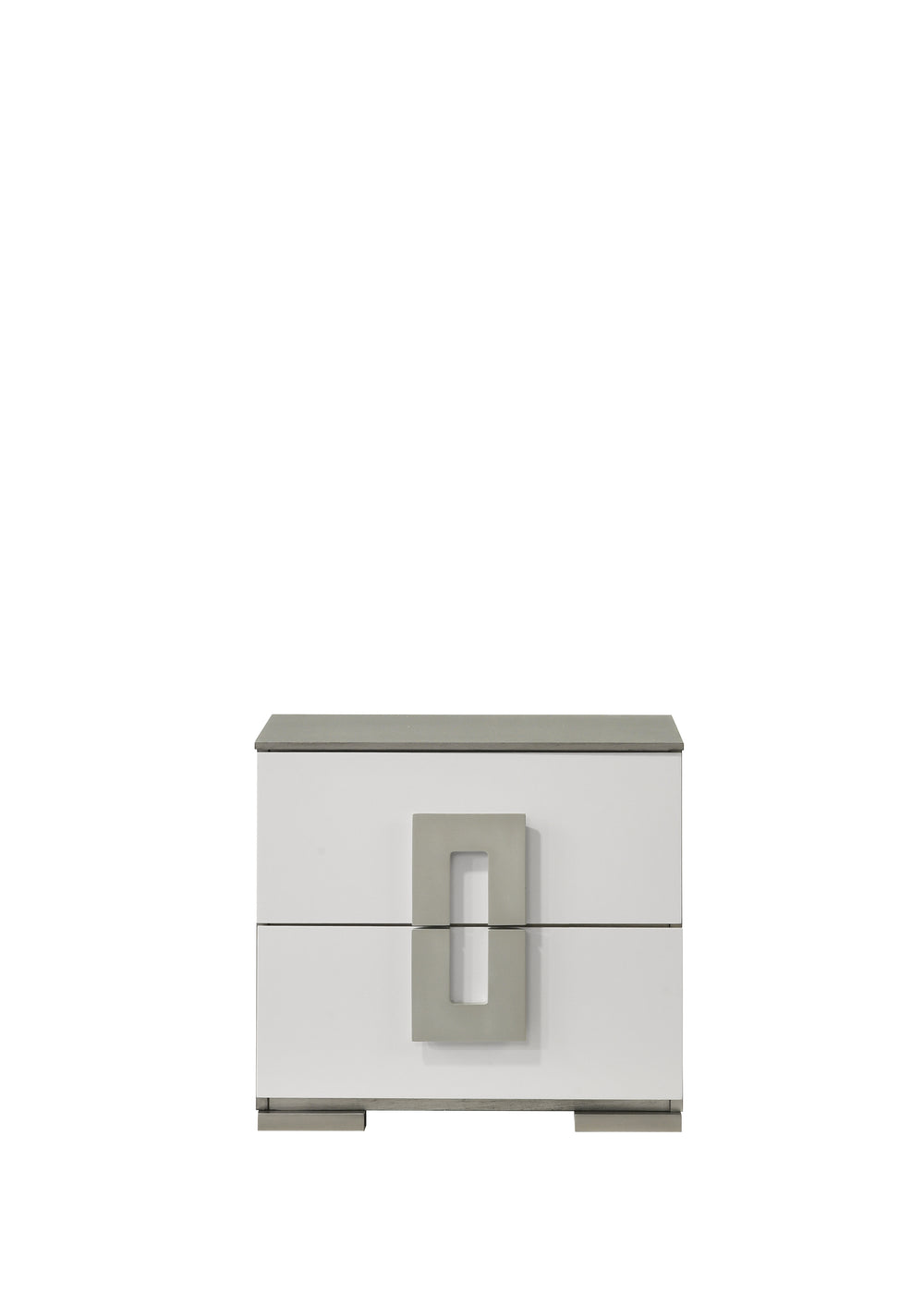 English Elm Olivia Contemporary 2-Drawer Nightstand in White Semi-Gloss with Oversized Metallic Handles, 24"W x 16"L x 22"H B009P241738
