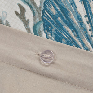 English Elm King/Cal Pebble Beach 6-Piece Cotton Sateen Duvet Set – Coastal Shells, OEKO-TEX, Taupe Reverse, Embroidered Pillows B03597372