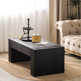 English Elm Living Room Wood Table, Versatile Table ,Black Wood Coffee Table,Modern Black Solid Wood Coffee Table