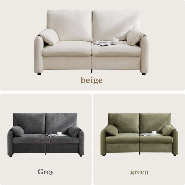 English Elm 800lbs Chenille Loveseat Sofa with Down Fill Cloud Comfort for Living Room or Bedroom W1521P499766