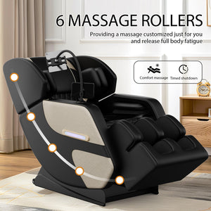 English Elm Massage Chair Recliner - Zero Gravity Full Body Air Pressure For Ultimate Relaxation & Recovery W1875P300110