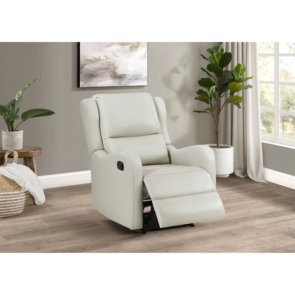 English Elm Cortland Ivory Faux Leather Recliner Chair with English Arms — Modern Comfort, Smooth Luxury Finish B062P299797