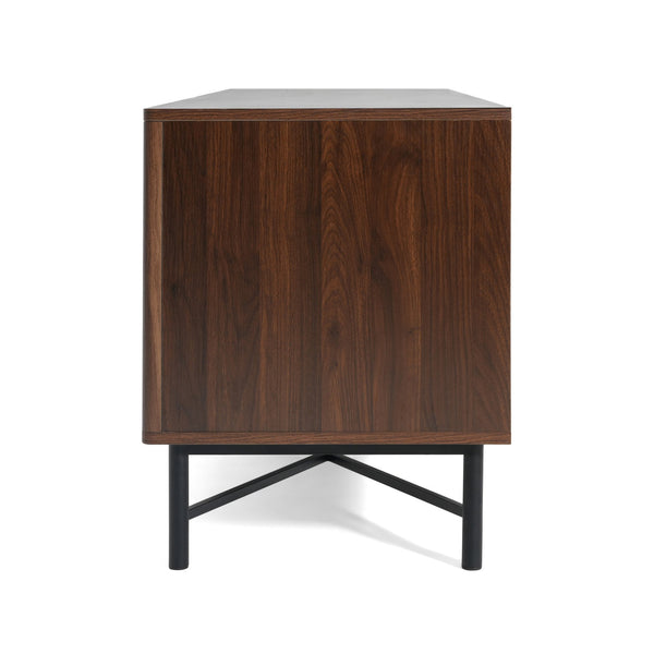 English Elm Christopher Knight Home® - Functional TV Cabinet with 4 Doors and Adjustable Shelves, Cable Management, Sturdy 66" Media Console Chestnut N779P296236C