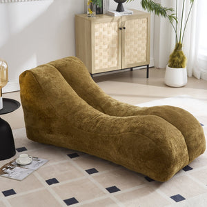 English Elm Creative Bean Bag Sofa Chair with Plush Superfiber Cover and Soft Foam Filling for Luxe Comfort Brown W1996P266259