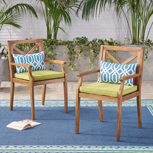 Christopher Knight Home® - Noble House - Perla Outdoor Acacia Wood Dining Chair - Set Of 2